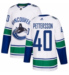 Men's Adidas Vancouver Canucks #40 Elias Pettersson White Road Authentic Stitched NHL Jersey