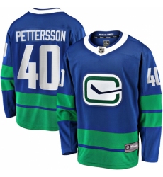 Men's Vancouver Canucks #40 Elias Pettersson Fanatics Branded Royal 2019-20 Alternate Premier Breakaway Player Jersey