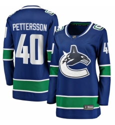 Women's Vancouver Canucks #40 Elias Pettersson Fanatics Branded Blue 2019-20 Home Premier Breakaway Player Jersey