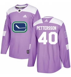 Youth Adidas Vancouver Canucks #40 Elias Pettersson Purple Authentic Fights Cancer Stitched NHL Jersey