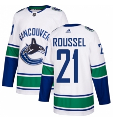 Men's Adidas Vancouver Canucks #21 Antoine Roussel Authentic White Away NHL Jersey