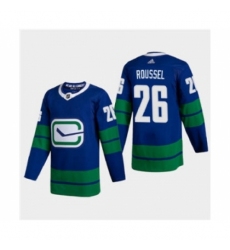 Men's Vancouver Canucks #26 Antoine Roussel 2020-21 Authentic Player Alternate Stitched Hockey Jersey Blue