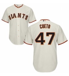 Youth Majestic San Francisco Giants #47 Johnny Cueto Authentic Cream Home Cool Base MLB Jersey
