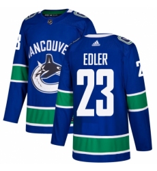 Men's Adidas Vancouver Canucks #23 Alexander Edler Premier Blue Home NHL Jersey