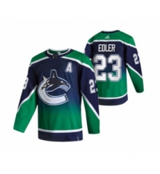 Men's Vancouver Canucks #23 Alexander Edler Green 2020-21 Reverse Retro Alternate Hockey Jersey