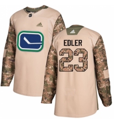 Youth Adidas Vancouver Canucks #23 Alexander Edler Authentic Camo Veterans Day Practice NHL Jersey