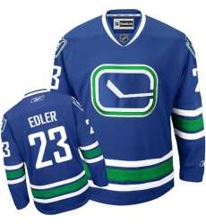Youth Reebok Vancouver Canucks #23 Alexander Edler Authentic Royal Blue Third NHL Jersey