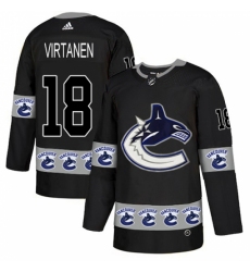 Men's Adidas Vancouver Canucks #18 Jake Virtanen Authentic Black Team Logo Fashion NHL Jersey