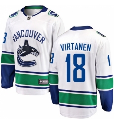 Men's Vancouver Canucks #18 Jake Virtanen Fanatics Branded White Away Breakaway NHL Jersey
