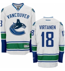 Youth Reebok Vancouver Canucks #18 Jake Virtanen Authentic White Away NHL Jersey