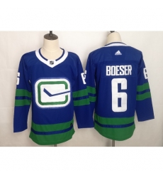 Men's Vancouver Canucks #6 Brock Boeser Blue adidas 201920 Alternate Authentic Jersey
