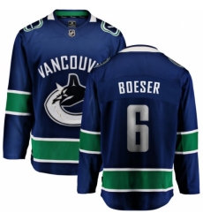 Men's Vancouver Canucks #6 Brock Boeser Fanatics Branded Blue Home Breakaway NHL Jersey