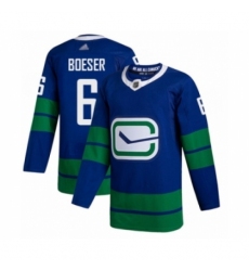 Youth Vancouver Canucks #6 Brock Boeser Authentic Royal Blue Alternate Hockey Jersey