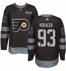 Men's Adidas Philadelphia Flyers #93 Jakub Voracek Authentic Black 1917-2017 100th Anniversary NHL Jersey