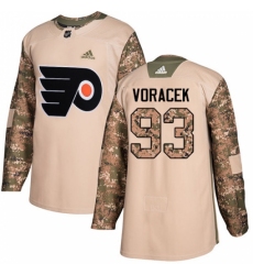 Men's Adidas Philadelphia Flyers #93 Jakub Voracek Authentic Camo Veterans Day Practice NHL Jersey