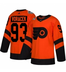 Men's Adidas Philadelphia Flyers #93 Jakub Voracek Orange Authentic 2019 Stadium Series Stitched NHL Jersey