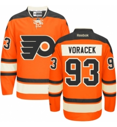 Men's Reebok Philadelphia Flyers #93 Jakub Voracek Premier Orange New Third NHL Jersey