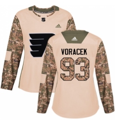 Women's Adidas Philadelphia Flyers #93 Jakub Voracek Authentic Camo Veterans Day Practice NHL Jersey