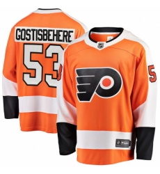 Men's Philadelphia Flyers #53 Shayne Gostisbehere Fanatics Branded Orange Home Breakaway NHL Jersey