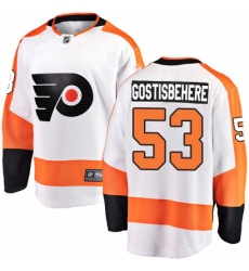 Men's Philadelphia Flyers #53 Shayne Gostisbehere Fanatics Branded White Away Breakaway NHL Jersey