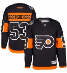 Men's Reebok Philadelphia Flyers #53 Shayne Gostisbehere Authentic Black 2017 Stadium Series NHL Jersey