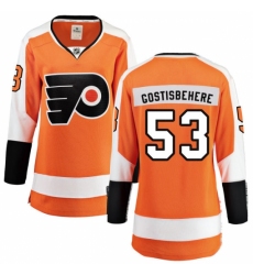 Women's Philadelphia Flyers #53 Shayne Gostisbehere Fanatics Branded Orange Home Breakaway NHL Jersey