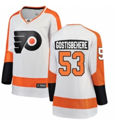 Women's Philadelphia Flyers #53 Shayne Gostisbehere Fanatics Branded White Away Breakaway NHL Jersey