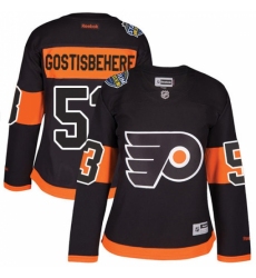 Women's Reebok Philadelphia Flyers #53 Shayne Gostisbehere Authentic Black 2017 Stadium Series NHL Jersey