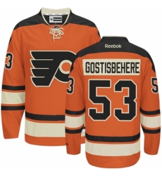 Women's Reebok Philadelphia Flyers #53 Shayne Gostisbehere Authentic Orange New Third NHL Jersey