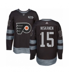 Men's Philadelphia Flyers #15 Matt Niskanen Authentic Black 1917-2017 100th Anniversary Hockey Jersey