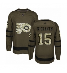 Men's Philadelphia Flyers #15 Matt Niskanen Authentic Green Salute to Service Hockey Jersey