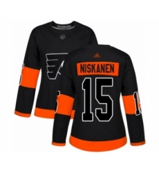 Women's Philadelphia Flyers #15 Matt Niskanen Authentic Black Alternate Hockey Jersey