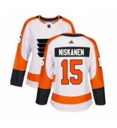 Women's Philadelphia Flyers #15 Matt Niskanen Authentic White Away Hockey Jersey