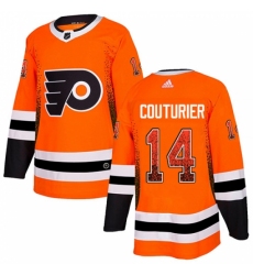 Men's Adidas Philadelphia Flyers #14 Sean Couturier Authentic Orange Drift Fashion NHL Jersey