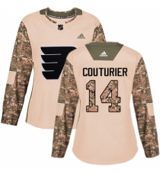 Women's Adidas Philadelphia Flyers #14 Sean Couturier Authentic Camo Veterans Day Practice NHL Jersey