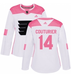 Women's Adidas Philadelphia Flyers #14 Sean Couturier Authentic White/Pink Fashion NHL Jersey