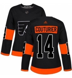 Women's Adidas Philadelphia Flyers #14 Sean Couturier Premier Black Alternate NHL Jersey