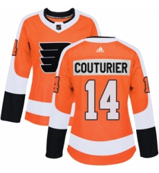 Women's Adidas Philadelphia Flyers #14 Sean Couturier Premier Orange Home NHL Jersey