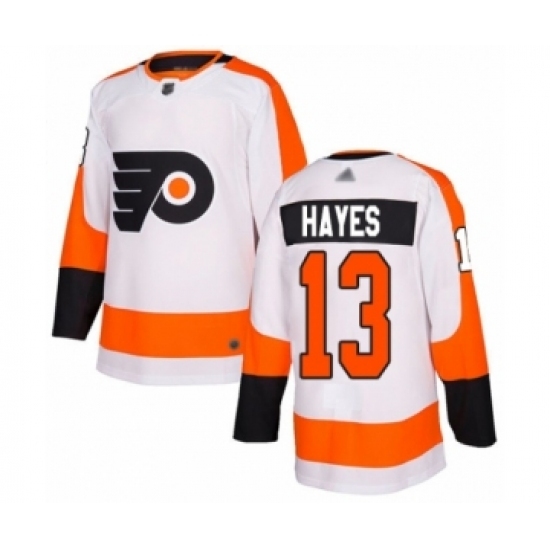 Men's Philadelphia Flyers #13 Kevin Hayes Authentic White Away Hockey Jersey Men's Philadelphia Flyers #13 Kevin Hayes Authentic White Away Hockey Jersey