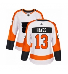 Women's Philadelphia Flyers #13 Kevin Hayes Authentic White Away Hockey Jersey