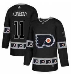 Men's Adidas Philadelphia Flyers #11 Travis Konecny Authentic Black Team Logo Fashion NHL Jersey