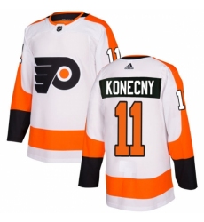 Men's Adidas Philadelphia Flyers #11 Travis Konecny Authentic White Away NHL Jersey