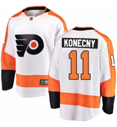 Men's Philadelphia Flyers #11 Travis Konecny Fanatics Branded White Away Breakaway NHL Jersey