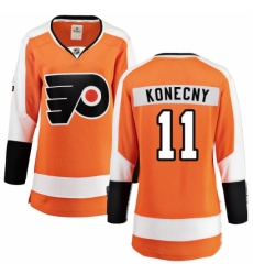 Women's Philadelphia Flyers #11 Travis Konecny Fanatics Branded Orange Home Breakaway NHL Jersey