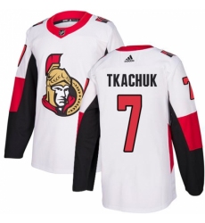 Men's Adidas Ottawa Senators #7 Brady Tkachuk Authentic White Away NHL Jersey