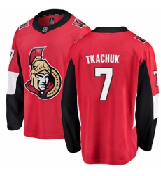 Men's Ottawa Senators #7 Brady Tkachuk Fanatics Branded Red Home Breakaway NHL Jersey