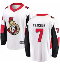 Men's Ottawa Senators #7 Brady Tkachuk Fanatics Branded White Away Breakaway NHL Jersey