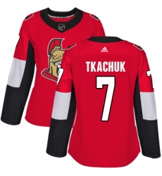 Women's Adidas Ottawa Senators #7 Brady Tkachuk Premier Red Home NHL Jersey