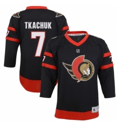 Youth Ottawa Senators #7 Brady Tkachuk Black 2020-21 Home Replica Player Jersey