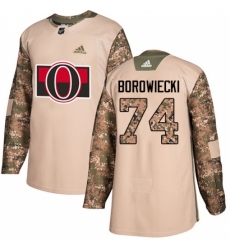 Men's Adidas Ottawa Senators #74 Mark Borowiecki Authentic Camo Veterans Day Practice NHL Jersey